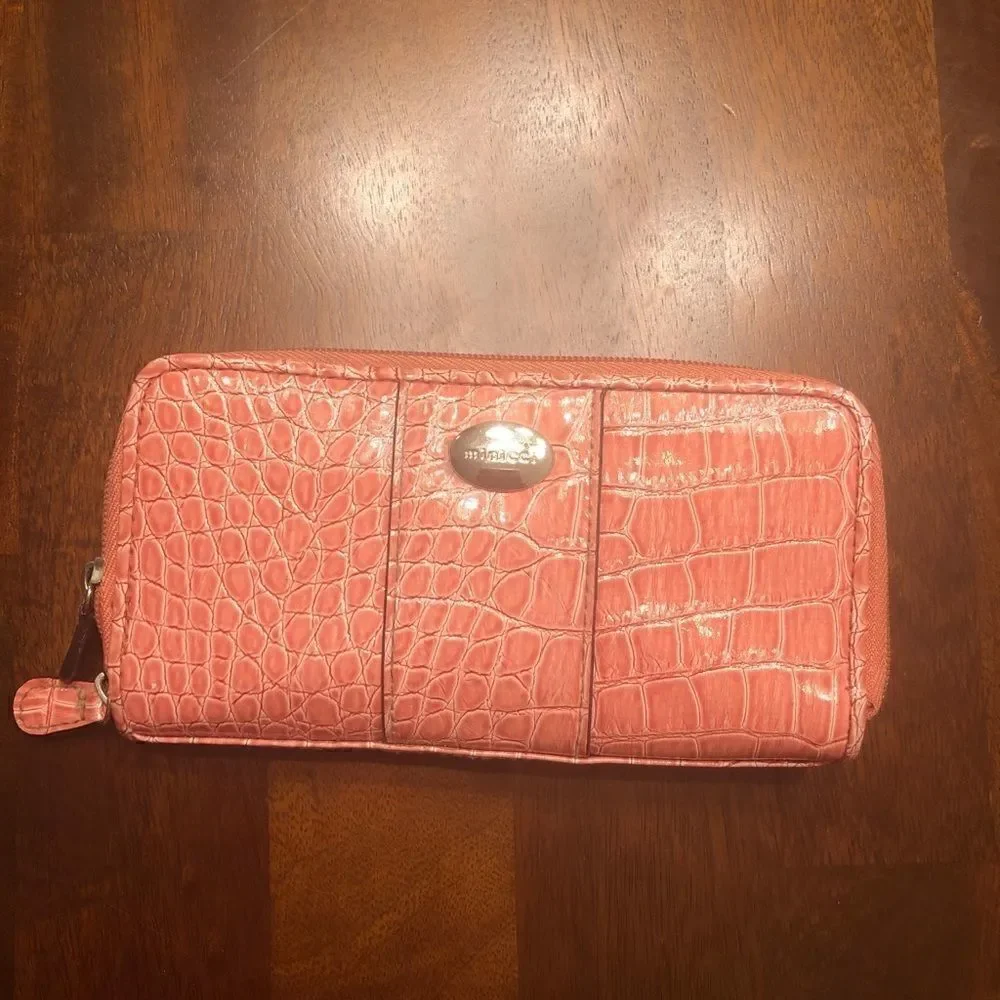 Minicci Faux Crocodile Print Coral Wallet
